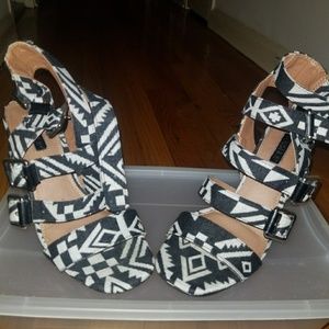 Aztec print sandals